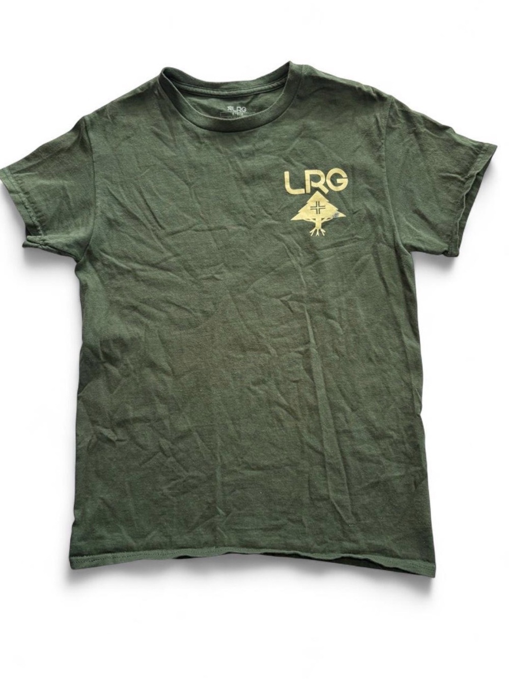 LRG Men's Olive Green Short Sleeve Logo Tee